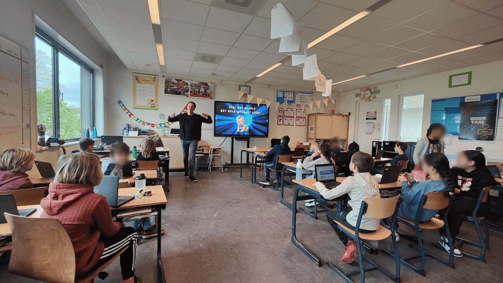 Mark Lupker voor de klas